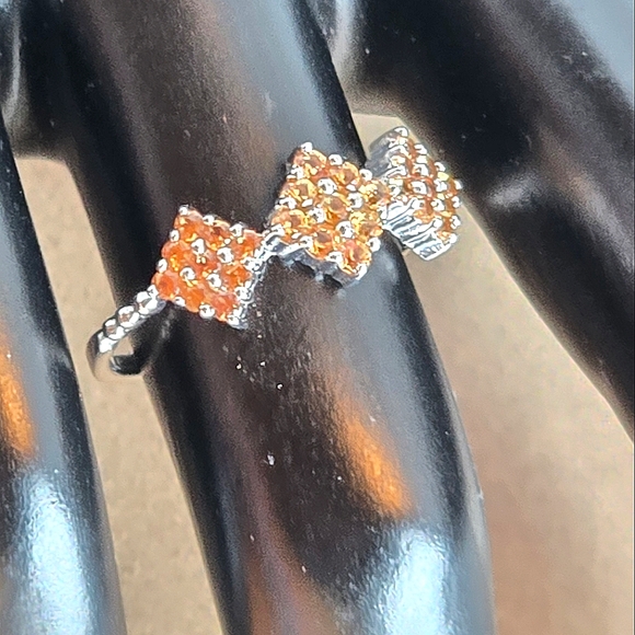 925 Sterling Silver Stackable Ring with Genuine Yellow Sapphire. - Picture 5 of 15